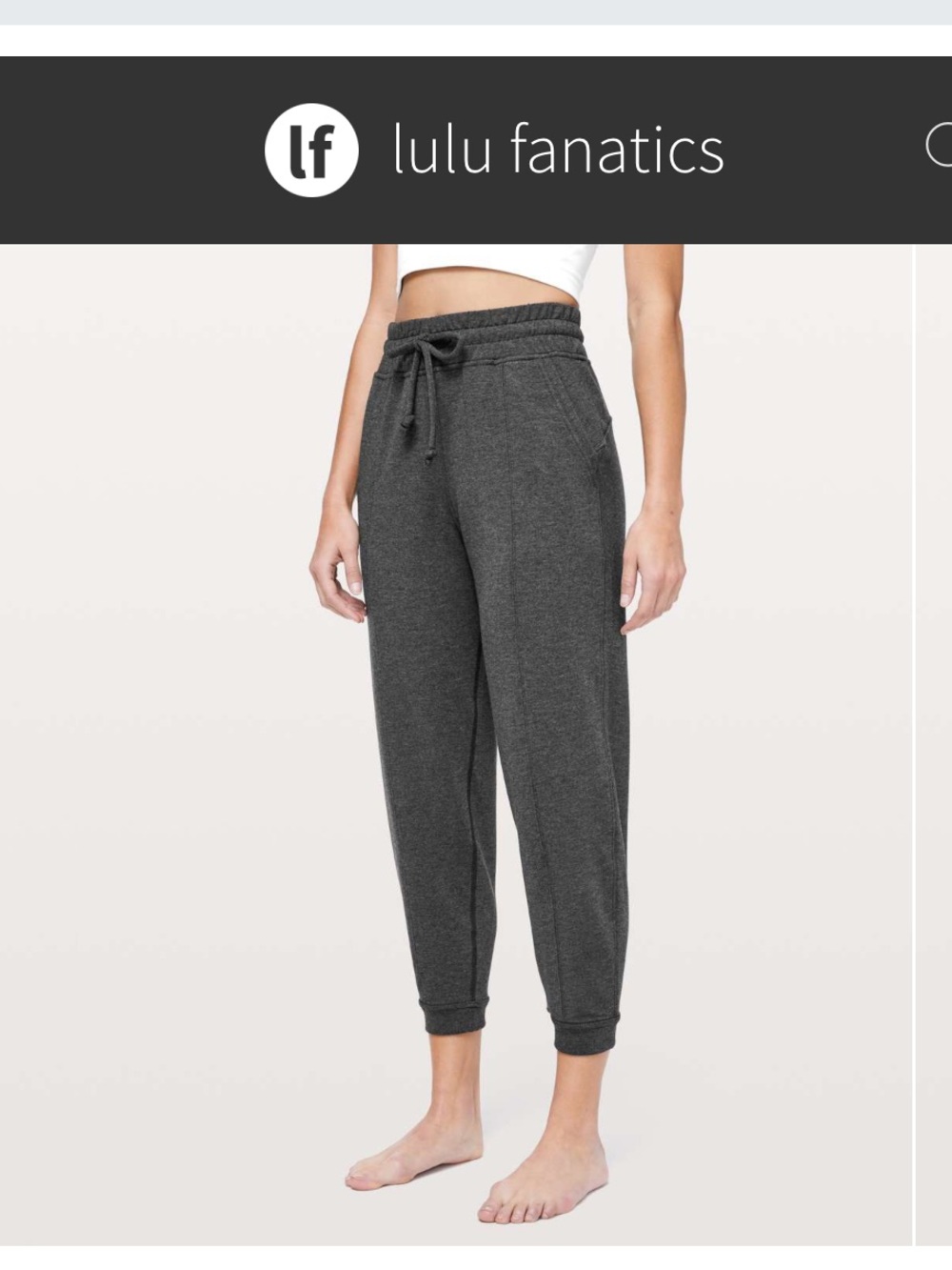 Lululemon At My Leisure Crop Jogger Sz 12 Heathered Mod Black Grey Modal 1220